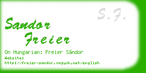 sandor freier business card